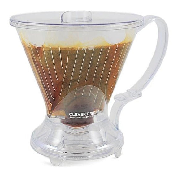 Clever coffee dripper with coffee